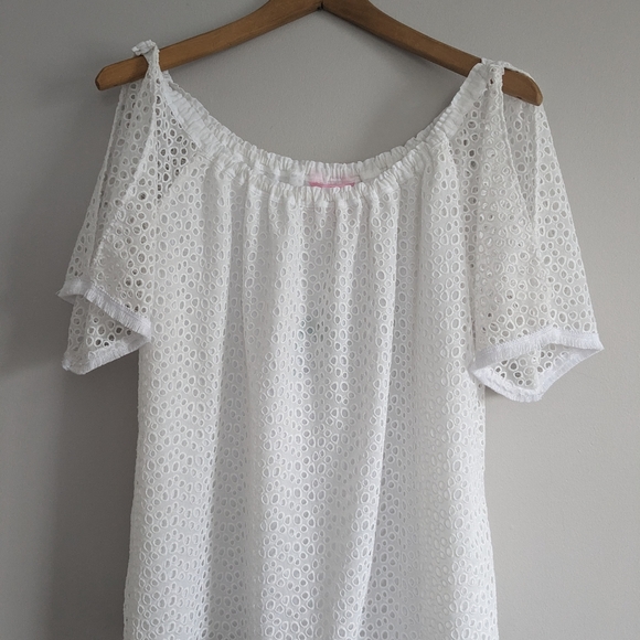 LILLY PULITZER LILLETTE TOP WHITE EYELET NWT Size Small - Picture 8 of 8